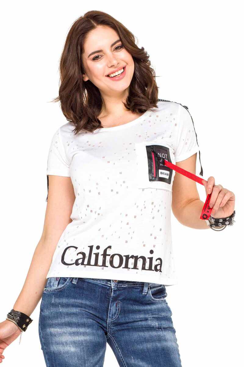 WT255 women's t-shirt with trendy fringes