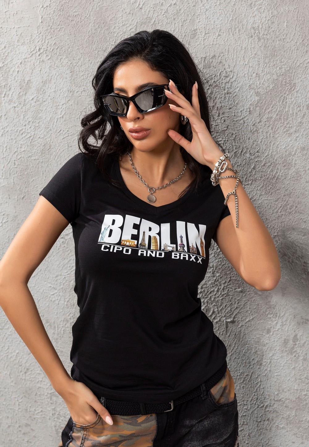 WT259 Camiseta  Women con un extraordinario estampado de Berlín