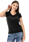 WT323 women T-shirt in a glitter look