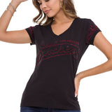 WT337 Dames T-shirt in een Glitter-Look