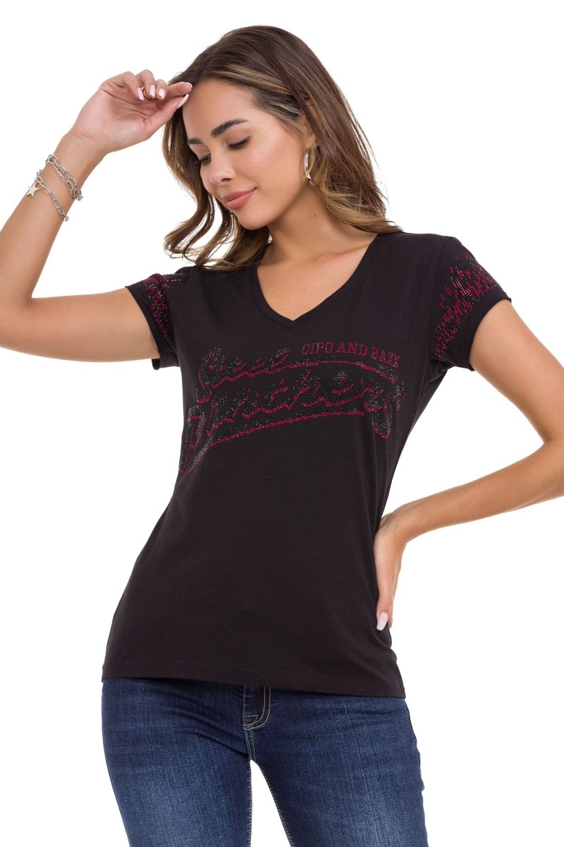WT337 T-shirt pour femmes dans un look pailleté
