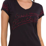 WT337 Dames T-shirt in een Glitter-Look