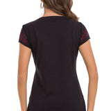 WT337 Dames T-shirt in een Glitter-Look
