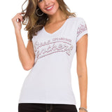 WT337 Dames T-shirt in een Glitter-Look