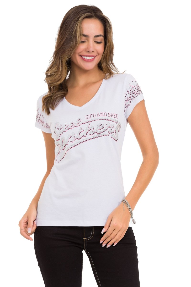 WT337 T-shirt da Donna con Glitter