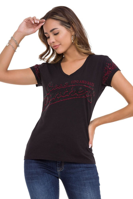 WT337 T-shirt pour femmes dans un look pailleté