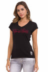 WT338 T-shirt Donna con Strass 