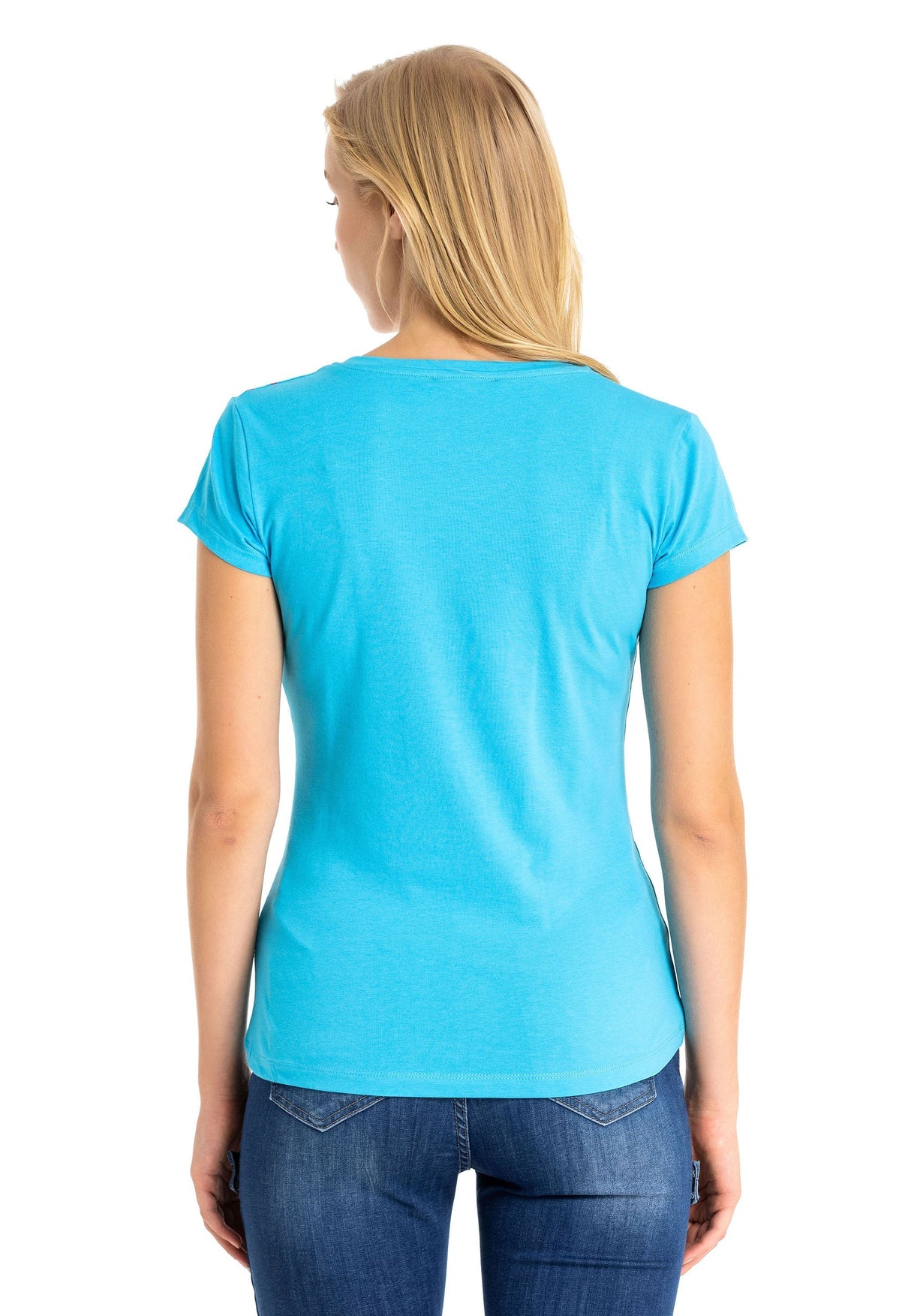 WT341 Camiseta  Estampado de alas con brillantes