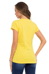 WT341 Camiseta  Estampado de alas con brillantes