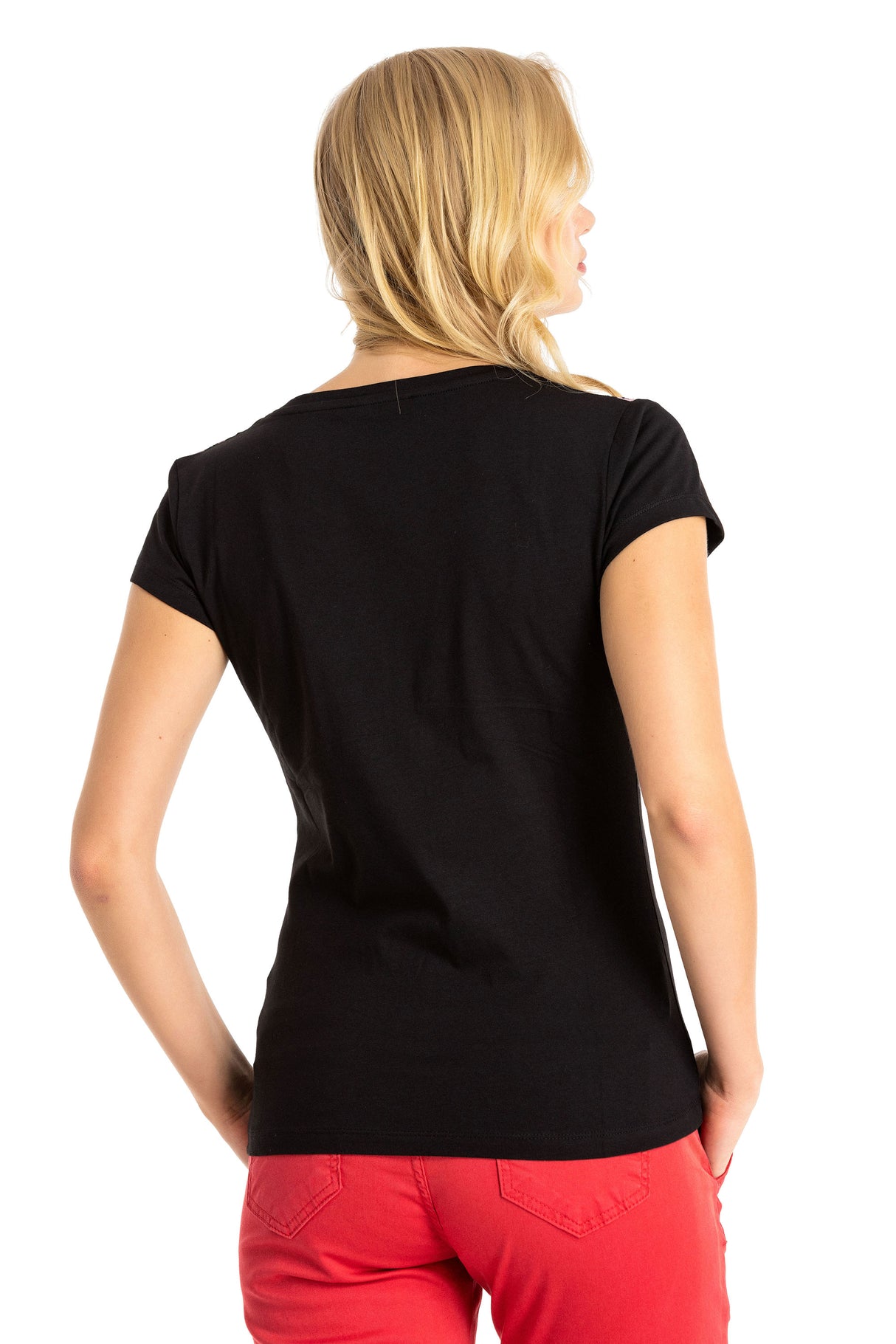 WT341 Damen T-Shirt mit glänzender Stein-Engel