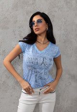 WT344 T-shirt pour femmes avec empreinte frappante