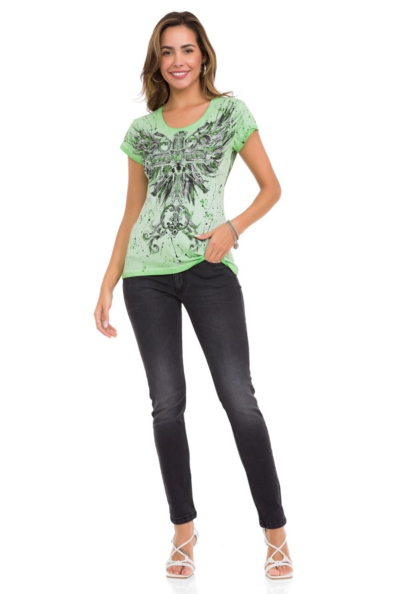 WT345 Camiseta para mujer estampada