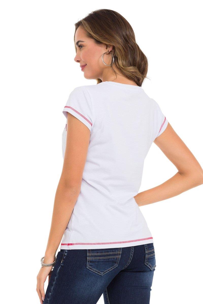 WT348 Camiseta Mujer con detalles de piedra brillante