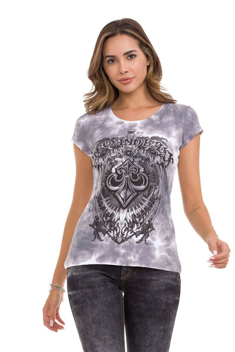 WT352 Damen T-Shirt mit modischem Allover-Print