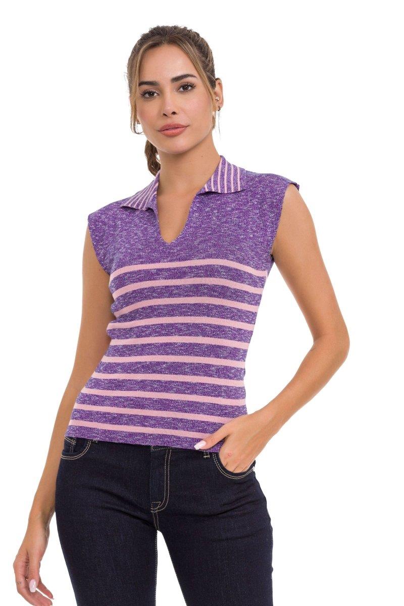 WT353 Camiseta polo a rayas