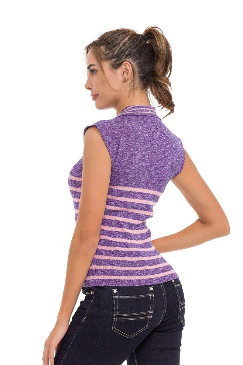 WT353 Camiseta polo a rayas