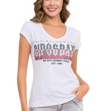 WT358 T-shirt da Donna con Glitter