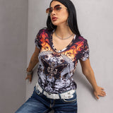 WT383 Damen T-Shirt – Digitaler Style mit auffälligem Design