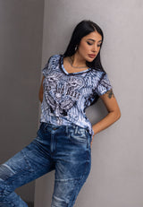 WT384 T-shirt damski z nadrukiem 