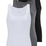 WU107 Damen Unterziehshirt Tanktop im 3 Pack