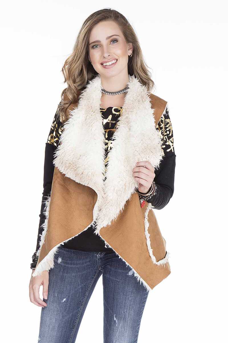 WW108 Chaleco con Pelo sintético para Mujer