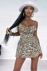 WY172 Vestido corto leopardo para mujer