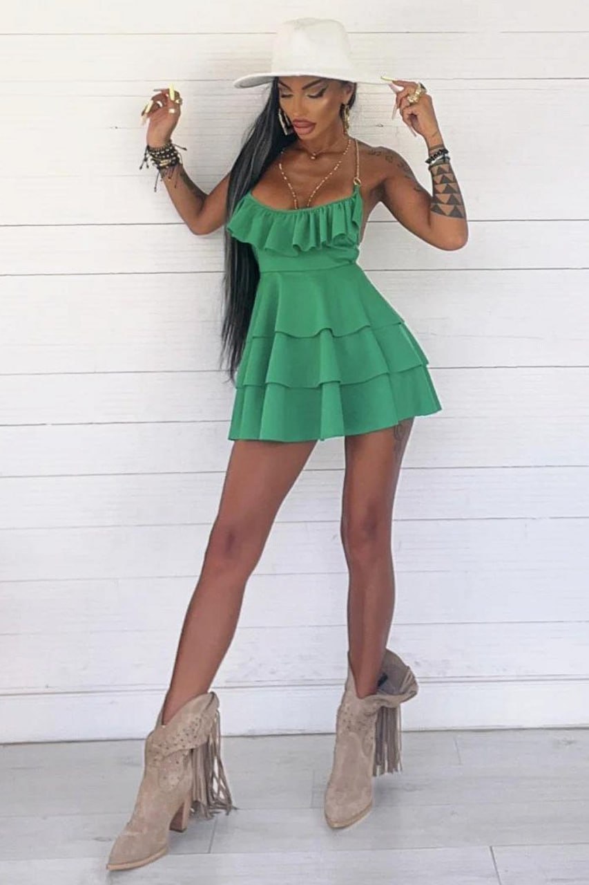 WY172 Vestido corto leopardo para mujer