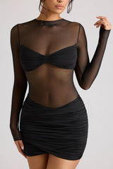 WY177 enganliegendes transparentes Minikleid