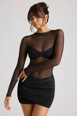 WY177 enganliegendes transparentes Minikleid
