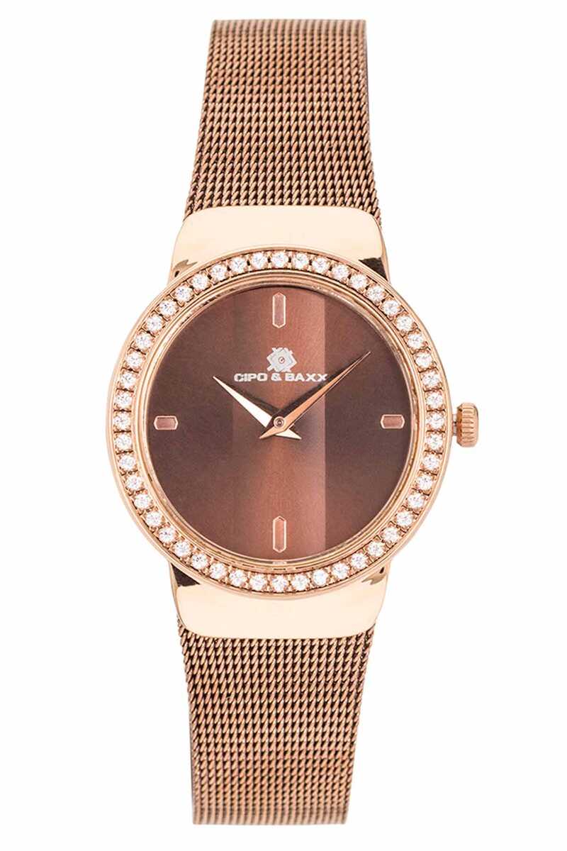 WZ101 Women's Watch hecho de paja de piedra brillante con una banda de acero tejida