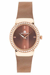 WZ101 Women's Watch hecho de paja de piedra brillante con una banda de acero tejida