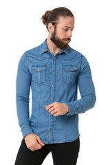 CH189 camicia jeans da uomo