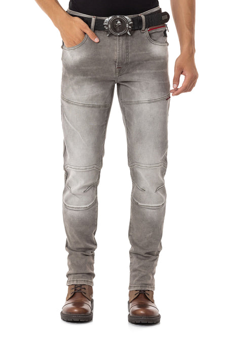 CD699 Jeans slim-fit stile slavato per uomo