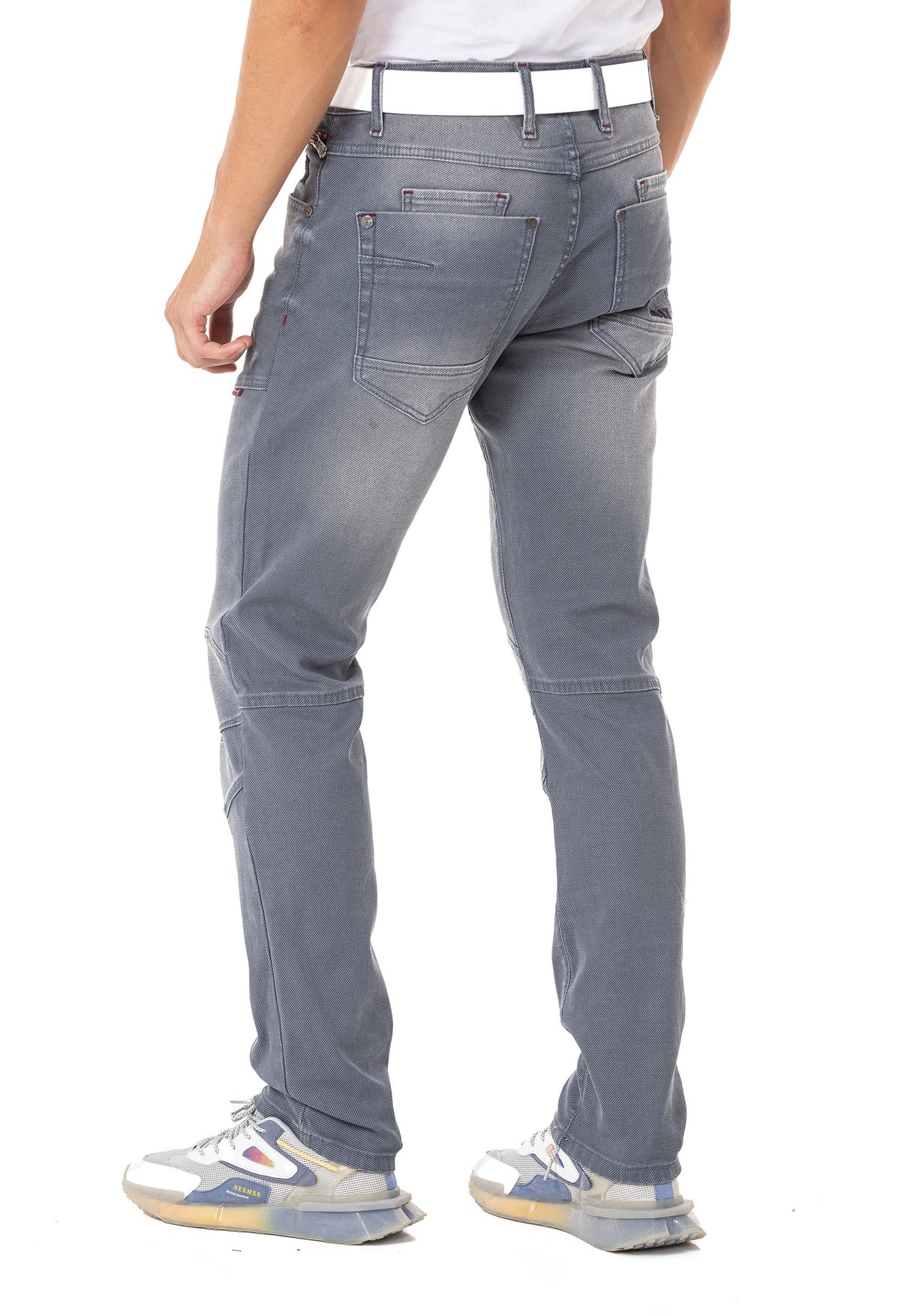 CD699 Jeans droit pour hommes avec un cool délavage usé