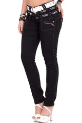 CBW-0313 Damen Jeans Dreifachbund Slim-Fit Elasthan - Cipo and Baxx - D_Straight_Slim - Damen -