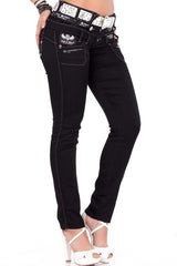 CBW-0313 Damen Jeans Dreifachbund Slim-Fit Elasthan - Cipo and Baxx - D_Straight_Slim - Damen -