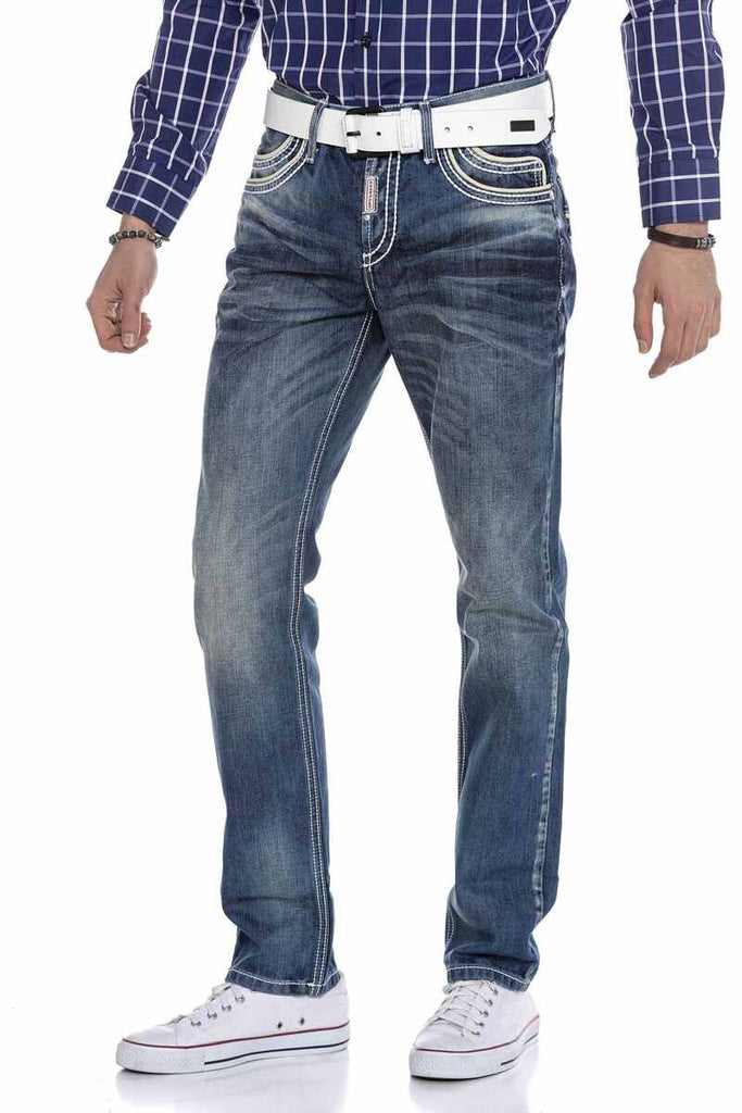 CD184 Herren bequeme Jeans mit abgesetzten Ziernähten in Straight Fit - Cipo and Baxx