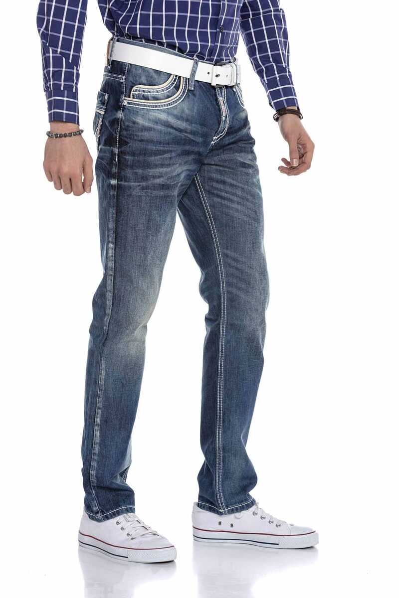 CD184 Herren bequeme Jeans mit abgesetzten Ziernähten in Straight Fit - Cipo and Baxx - Herren Jeans - Letzte Chance! -
