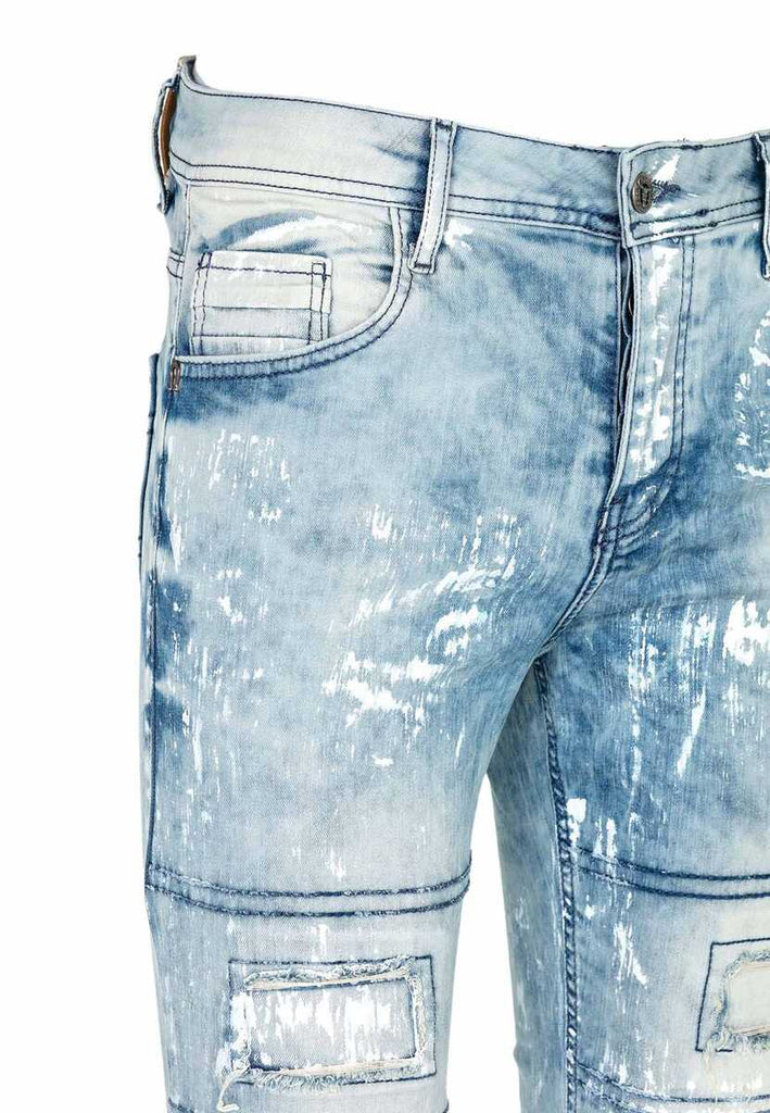 CD228A Herren Straight-Jeans im Destroyed Look - Cipo and Baxx