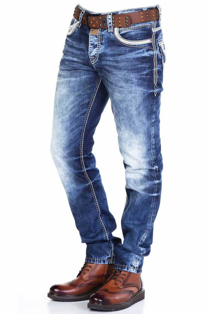 CD287 Herren bequeme Jeans mit Waschungen in Straight Fit - Cipo and Baxx