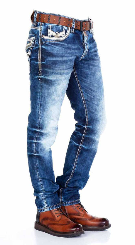 CD287 Herren bequeme Jeans mit Waschungen in Straight Fit - Cipo and Baxx - Herren Jeans - Letzte Chance! -