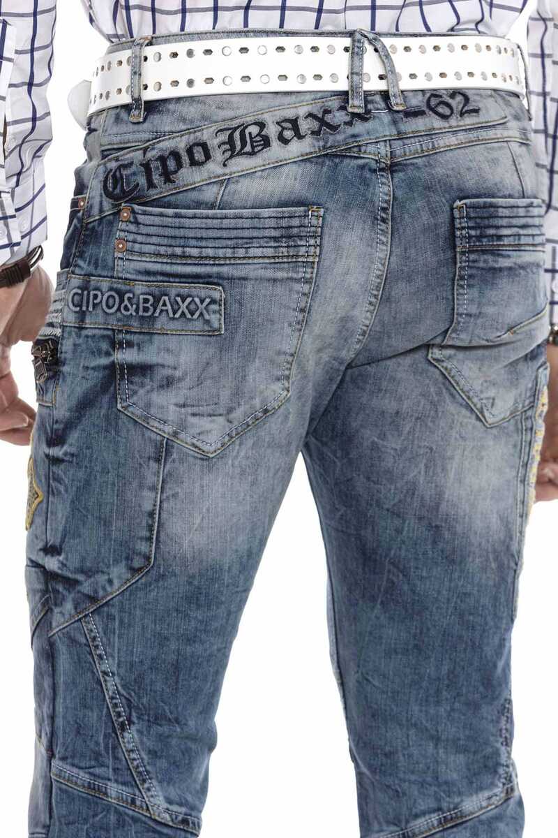CD293 Herren bequeme Jeans im Biker-Stil in Straight Fit - Cipo and Baxx - Herren Jeans - Letzte Chance! -