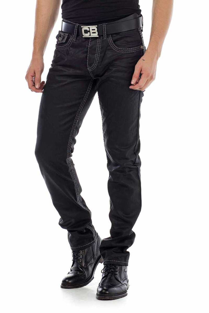 CD295 Herren bequeme Jeans im glänzenden Matt-Look in Straight Fit - Cipo and Baxx