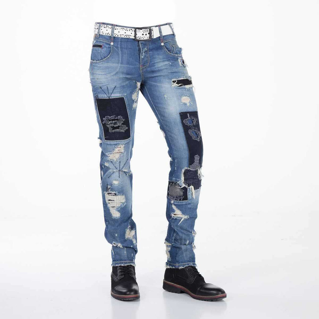 CD347 Herren bequeme Jeans im stylischen Destroyed-Look - Cipo and Baxx