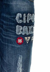 CD368 Herren bequeme Jeans mit Aufnäher in Slim Fit - Cipo and Baxx - Herren Jeans - Letzte Chance! -