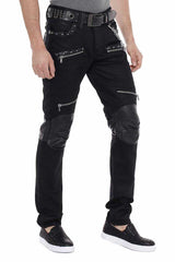 CD380 Herren Slim-fit-Jeans mit Leder Einsatz - Cipo and Baxx - Herren Jeans - Letzte Chance! -