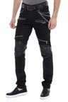 CD380 Herren Slim-fit-Jeans mit Leder Einsatz - Cipo and Baxx - Herren Jeans - Letzte Chance! -