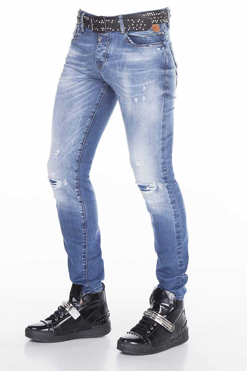 CD390 Herren bequeme Jeans mit tollen Used-Elementen in Straight Fit - Cipo and Baxx - Herren Jeans - Letzte Chance! -