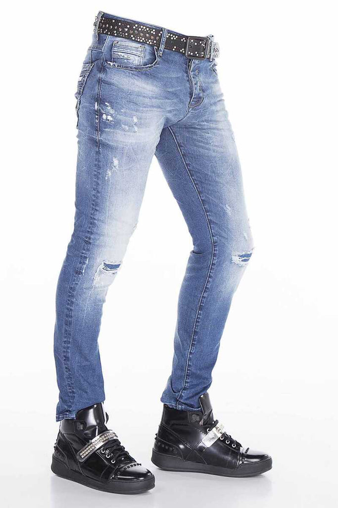 CD390 Herren bequeme Jeans mit tollen Used-Elementen in Straight Fit - Cipo and Baxx