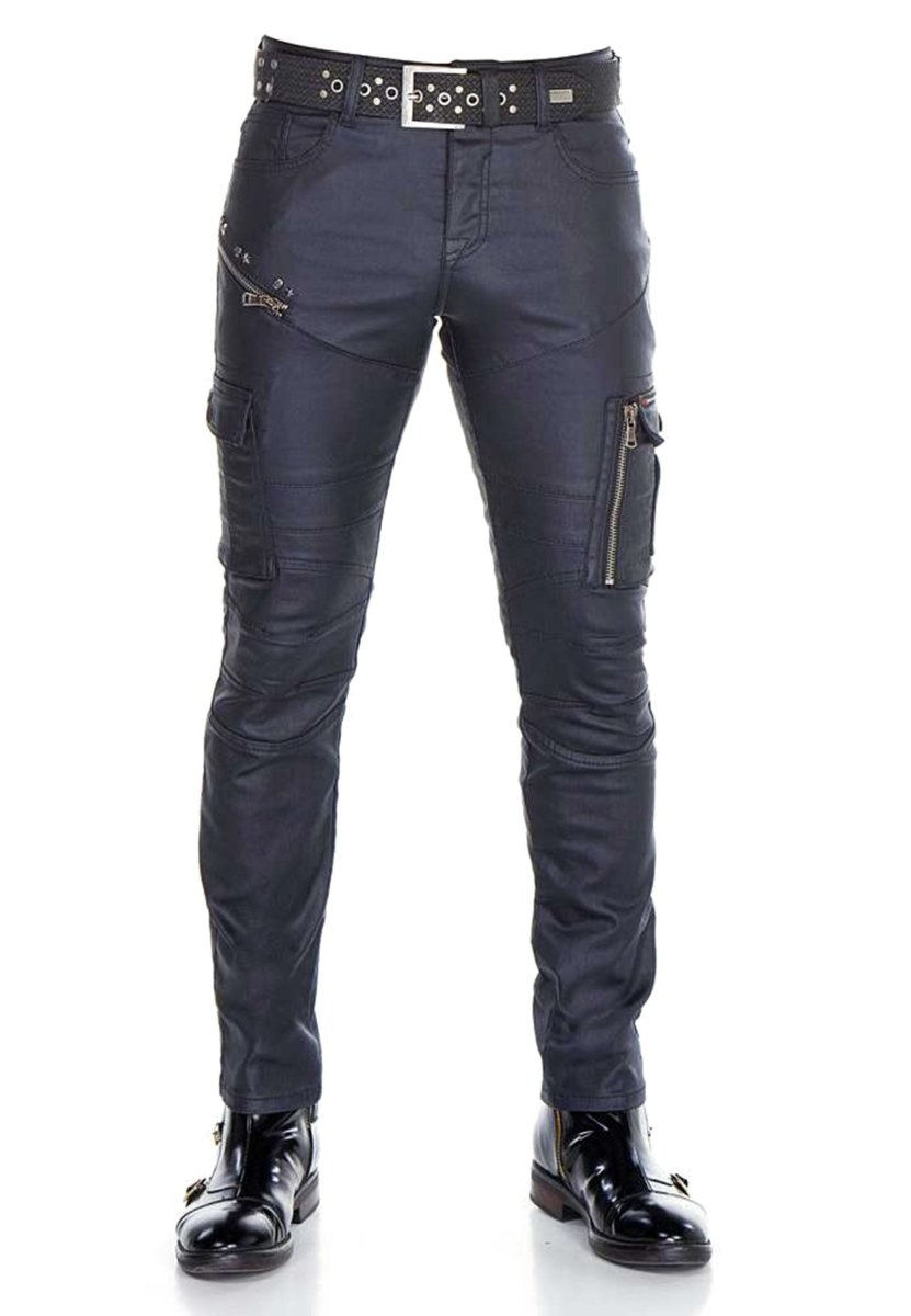 CD405 Herren bequeme Jeans mit coolen Zier-Reißverschlüssen in Straight Fit - Cipo and Baxx - Herren Jeans - Letzte Chance! -